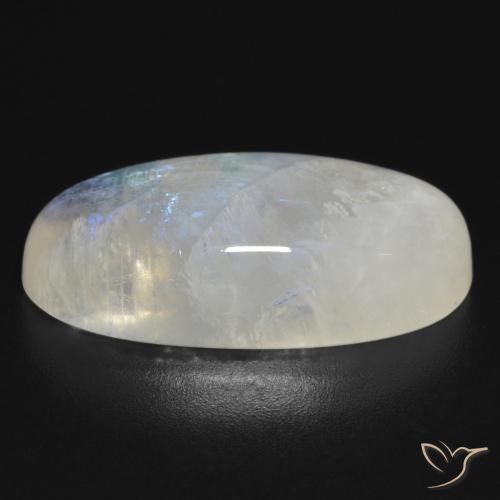 Rainbow Moonstone Gemstone in 24.2 x 12.2 mm Size for Sale, Rainbow Moonstone Stone in Bluish White Color