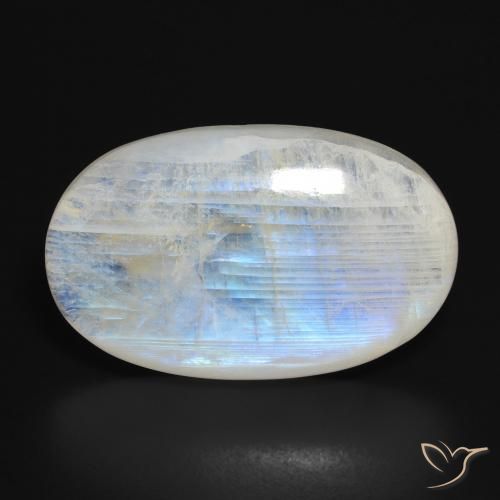27.82ct Natural Bluish White Rainbow Moonstone, Oval, Translucent