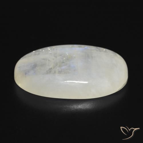 Rainbow Moonstone Gemstone in 28.4 x 17.6 mm Size for Sale, Rainbow Moonstone Stone in Bluish White Color