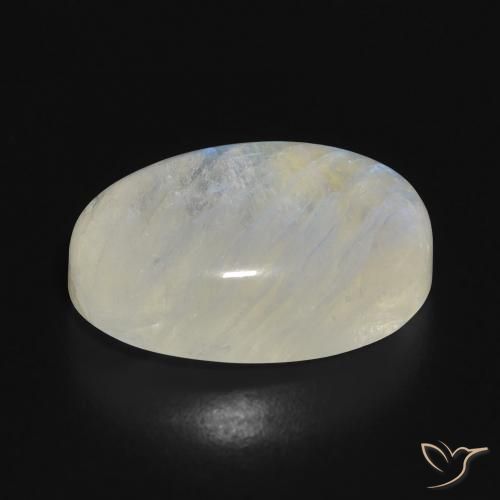 Rainbow Moonstone Gemstone in 18.6 x 13.6 mm Size for Sale, Rainbow Moonstone Stone in Bluish White Color