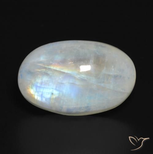 14.10ct Natural Bluish White Rainbow Moonstone, Oval, Translucent