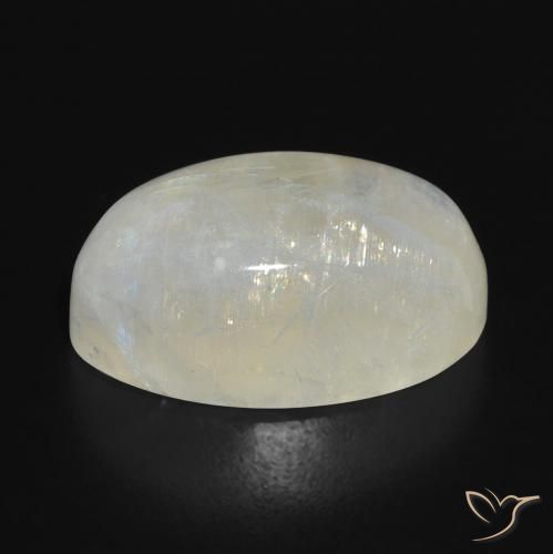 Rainbow Moonstone Gemstone in 18.4 x 11.7 mm Size for Sale, Rainbow Moonstone Stone in Bluish White Color