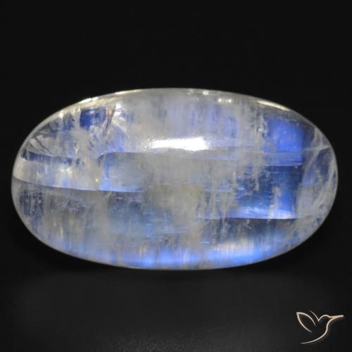 18.15ct Natural Bluish White Rainbow Moonstone, Oval, Translucent