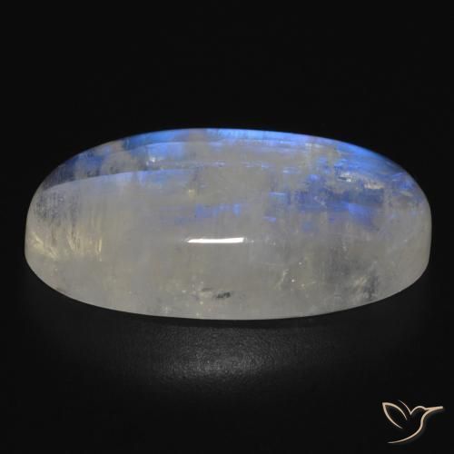 Rainbow Moonstone Gemstone in 23.7 x 13.2 mm Size for Sale, Rainbow Moonstone Stone in Bluish White Color