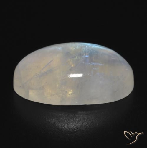 Rainbow Moonstone Gemstone in 19.5 x 10.8 mm Size for Sale, Rainbow Moonstone Stone in Bluish White Color
