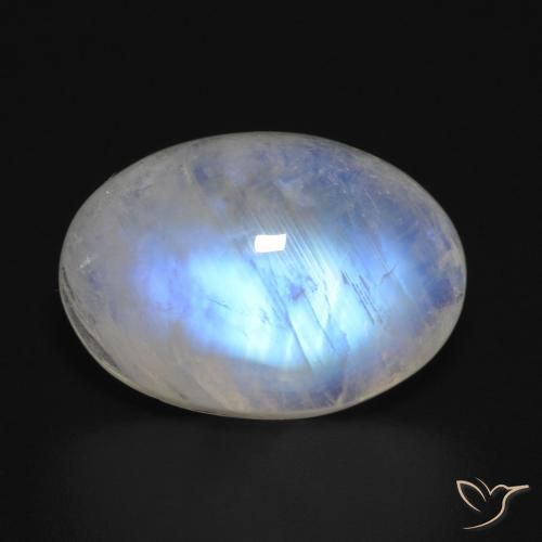 12.59 ct Oval Rainbow Moonstone, 17.3 x 12.2 mm From the United States, Photo A