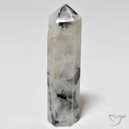 38.45 ct Multicolor Rainbow Moonstone Stone, Natural Rainbow Moonstone in Pencil Cut Shape for Sale