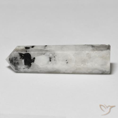 45.68 ct White Rainbow Moonstone Stone, Natural Rainbow Moonstone in Pencil Cut Shape for Sale