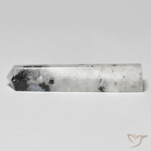 29.54 ct Multicolor Rainbow Moonstone Stone, Natural Rainbow Moonstone in Pencil Cut Shape for Sale