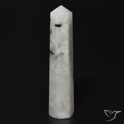 22.41 ct Multicolor Rainbow Moonstone Gemstone, Rainbow Moonstone Gem in Pencil Cut Shape for Sale.
