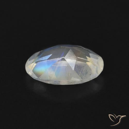 Rainbow Moonstone Gemstone in 7 x 5 mm (calibrated) Size for Sale, Rainbow Moonstone Stone in Bluish White Color