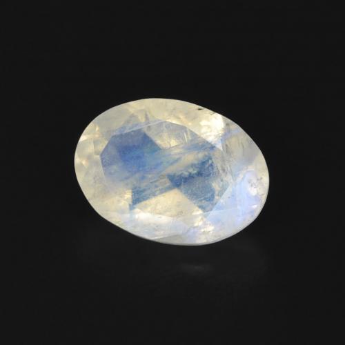 0.81 ct White Rainbow Moonstone Stone, Natural Rainbow Moonstone in Oval Facet Shape for Sale