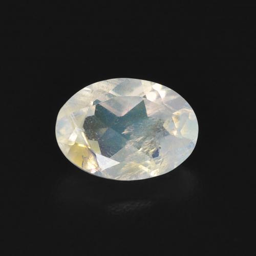 0.76ct Natural Bluish White Rainbow Moonstone, Oval, Transparent
