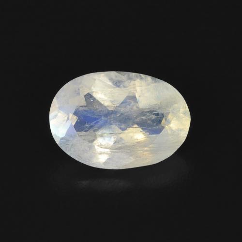 0.68ct Natural Bluish White Rainbow Moonstone, Oval, Transparent
