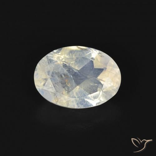 0.74ct Natural Bluish White Rainbow Moonstone, Oval, Transparent