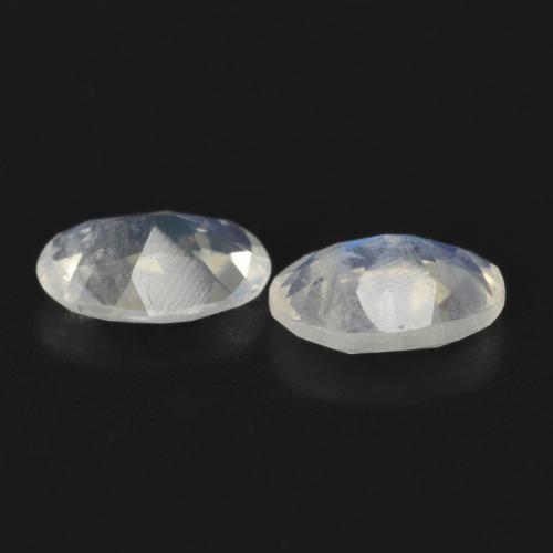 Rainbow Moonstone Gemstones in 7 x 5 mm (calibrated) Size for Sale, Rainbow Moonstone Stones in Bluish White Color