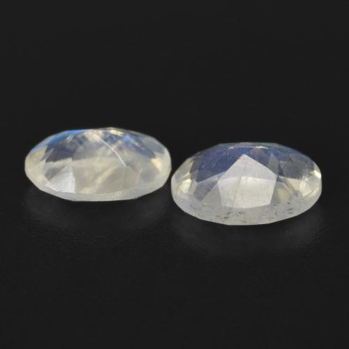 Rainbow Moonstone Gemstones in 7 x 5 mm (calibrated) Size for Sale, Rainbow Moonstone Stones in Bluish White Color