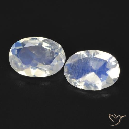 1.23ctw Natural Bluish White Rainbow Moonstone, Oval, Transparent
