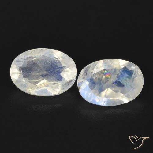 1.39ctw Natural Bluish White Rainbow Moonstone, Oval, Transparent