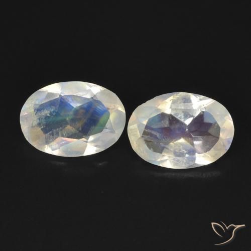 1.13ctw Natural Bluish White Rainbow Moonstone, Oval, Transparent
