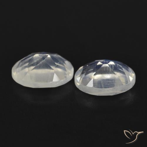 Rainbow Moonstone Gemstones in 7 x 5 mm (calibrated) Size for Sale, Rainbow Moonstone Stones in Bluish White Color