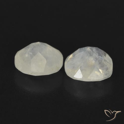 Rainbow Moonstone Gemstones in 6 x 6 mm (calibrated) Size for Sale, Rainbow Moonstone Stones in Bluish White Color