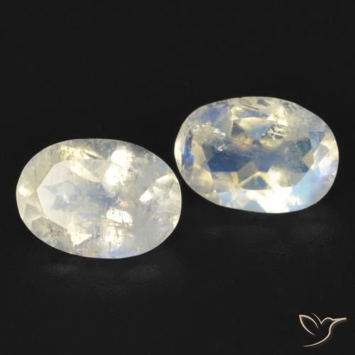 1.47ctw Natural Bluish White Rainbow Moonstone, Oval, Transparent