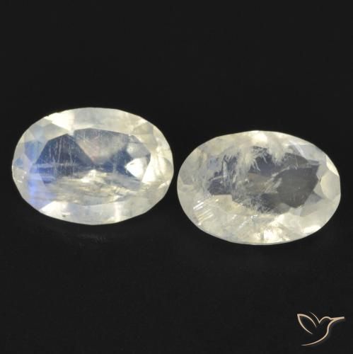 1.24ctw Natural Bluish White Rainbow Moonstone, Oval, Transparent