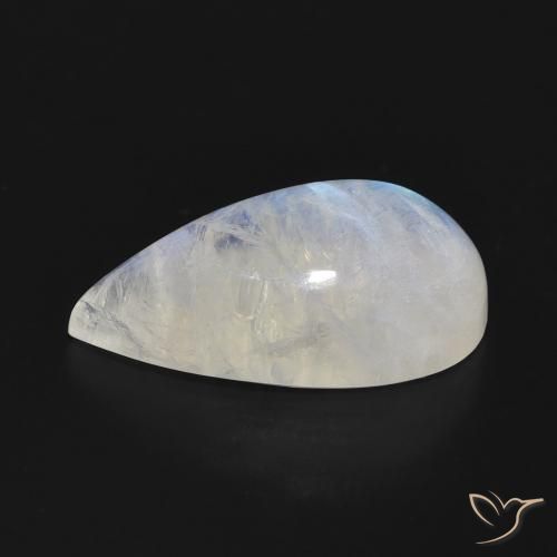Rainbow Moonstone Gemstone in 18.9 x 10.1 mm Size for Sale, Rainbow Moonstone Stone in Bluish White Color