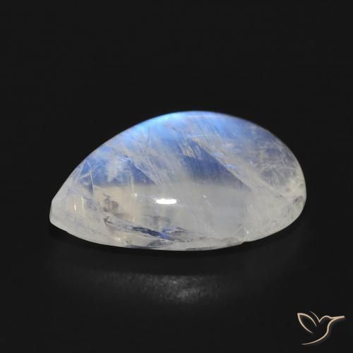 Rainbow Moonstone Gemstone in 17.2 x 12.3 mm Size for Sale, Rainbow Moonstone Stone in Bluish White Color