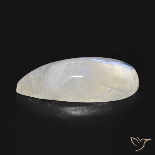 Rainbow Moonstone Gemstone in 26.7 x 11.5 mm Size for Sale, Rainbow Moonstone Stone in Bluish White Color
