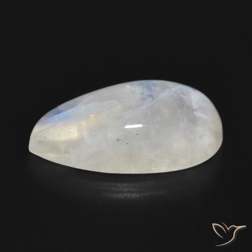 Rainbow Moonstone Gemstone in 20.4 x 11.8 mm Size for Sale, Rainbow Moonstone Stone in Bluish White Color
