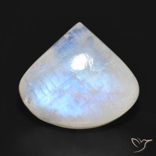 16.52ct Natural Bluish White Rainbow Moonstone, Pear Shape, Translucent