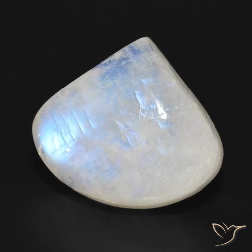16.52 ct White Rainbow Moonstone Stone, Natural Rainbow Moonstone in Pear Cabochon Shape for Sale