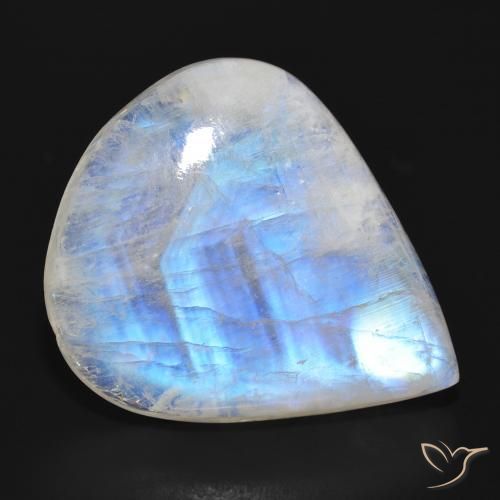 28.06ct Natural Bluish White Rainbow Moonstone, Pear Shape, Translucent