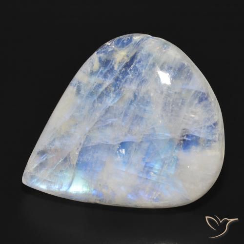 28.06 ct White Rainbow Moonstone Stone, Natural Rainbow Moonstone in Pear Cabochon Shape for Sale