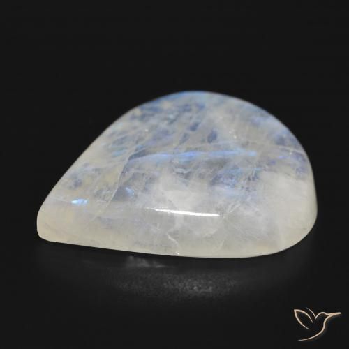 Rainbow Moonstone Gemstone in 27.2 x 23.3 mm Size for Sale, Rainbow Moonstone Stone in Bluish White Color