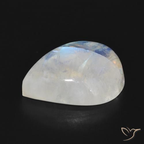 Rainbow Moonstone Gemstone in 18.7 x 14.3 mm Size for Sale, Rainbow Moonstone Stone in Bluish White Color
