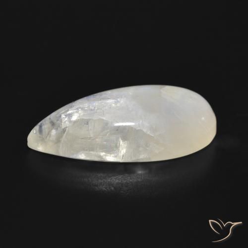 Rainbow Moonstone Gemstone in 24.7 x 11.3 mm Size for Sale, Rainbow Moonstone Stone in Bluish White Color