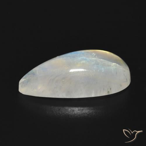 Rainbow Moonstone Gemstone in 18.7 x 9.1 mm Size for Sale, Rainbow Moonstone Stone in Bluish White Color