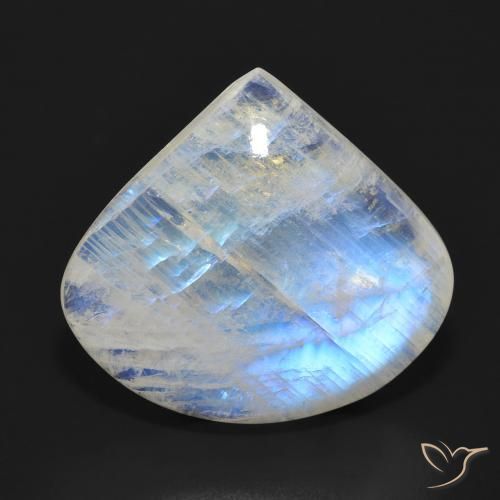 16.70ct Natural Bluish White Rainbow Moonstone, Pear Shape, Translucent