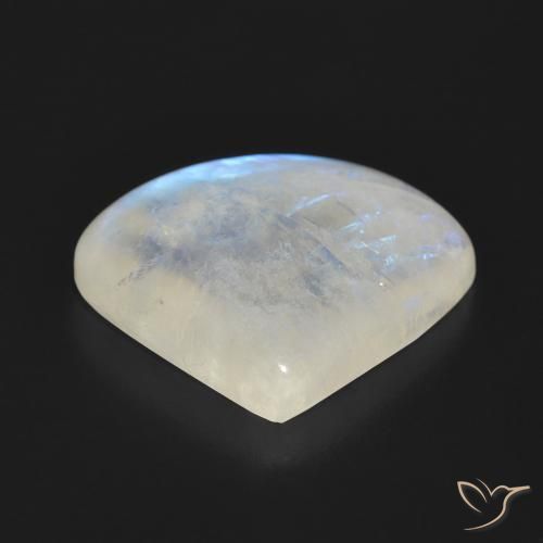 Rainbow Moonstone Gemstone in 21.8 x 19.8 mm Size for Sale, Rainbow Moonstone Stone in Bluish White Color