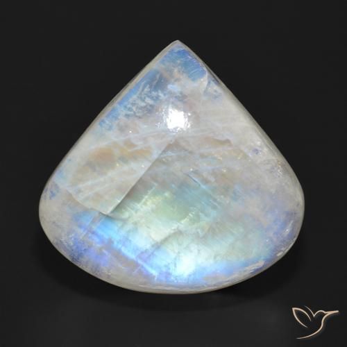 26.26ct Natural Bluish White Rainbow Moonstone, Pear Shape, Translucent