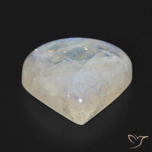 Rainbow Moonstone Gemstone in 21.7 x 20.9 mm Size for Sale, Rainbow Moonstone Stone in Bluish White Color