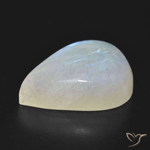 Rainbow Moonstone Gemstone in 24.1 x 17.3 mm Size for Sale, Rainbow Moonstone Stone in Bluish White Color