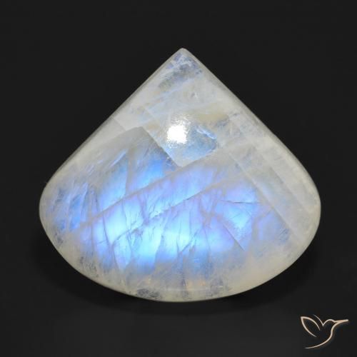 22.10ct Natural Bluish White Rainbow Moonstone, Pear Shape, Translucent
