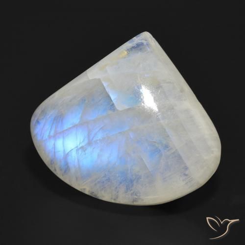 22.10 ct White Rainbow Moonstone Stone, Natural Rainbow Moonstone in Pear Cabochon Shape for Sale