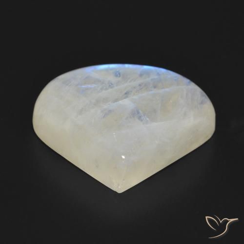 Rainbow Moonstone Gemstone in 21.8 x 19.7 mm Size for Sale, Rainbow Moonstone Stone in Bluish White Color