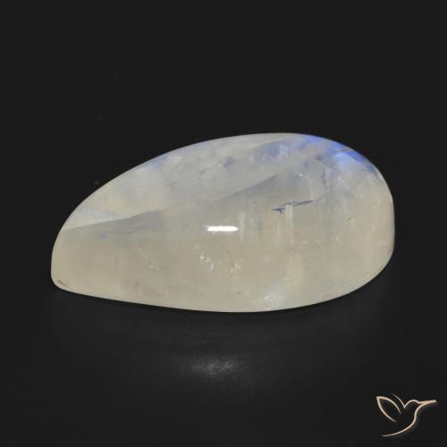 Rainbow Moonstone Gemstone in 21.2 x 14.1 mm Size for Sale, Rainbow Moonstone Stone in Bluish White Color