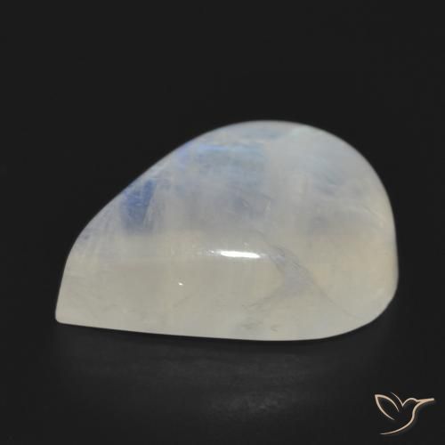 Rainbow Moonstone Gemstone in 20 x 15 mm (calibrated) Size for Sale, Rainbow Moonstone Stone in Bluish White Color